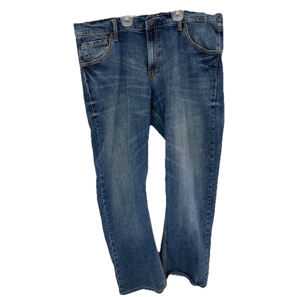 Men's Wrangler Retro Slim Fit Bootcut Jeans Blue Medium Wash Size 38x29